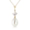 4.5 Carat 14K Solid Gold Intimations White Topaz pearl Necklace