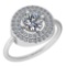 1.37 Ctw Diamond I2/I3 14K White Gold Vintage Style Ring