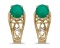 Certified 14k Yellow Gold Round Emerald And Diamond Earrings