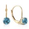 1.2 Carat 14K Solid Gold Iris Blue Topaz Earrings