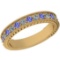 0.83 Ctw VS/SI1 Tanzanite And Diamond 14K Yellow Gold Filigree Style Band Ring