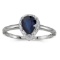 Certified 10k White Gold Pear Sapphire And Diamond Ring 0.65 CTW
