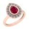 1.77 Ctw Ruby And Diamond SI2/I1 14K Rose Gold Vintage Style Ring