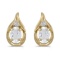Certified 14k Yellow Gold Oval White Topaz And Diamond Earrings 0.98 CTW