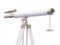 Floor Standing Brushed Nickel With White Leather Griffith Astro Telescope 65in.