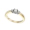 Certified 14k Yellow Gold 0.25 Ct Three Stone Trellis Diamond Ring