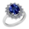 5.78 Ctw VS/SI1 Tanzanite And Diamond Platinum Ring