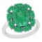 9.25 Ctw Emerald 14K White Gold Vintage Style Ring