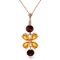 3.15 Carat 14K Solid Rose Gold Necklace Citrine Garneters