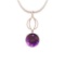 12.05 Ctw Amethyst Style Prong 14K Rose Gold Pendant