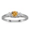 Certified 10k White Gold Round Citrine And Diamond Ring