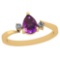 Certified 0.57 Ctw I2/I3 Amethyst And Diamond 14K Yellow Gold Vintage Style Ring