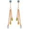 14K Solid Rose Gold Chandelier Earrings with Blue Topaz, Citrines & Peridots