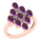 2.39 Ctw Amethyst And Diamond I2/I3 10K Rose Gold Vintage Style Ring