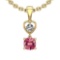 Certified 2.77 Ctw VS/SI1 Pink Tourmaline And Diamond 14K Yellow Gold Pendant