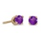 Certified 3 mm Petite Round Amethyst Stud Earrings in 14k Yellow Gold