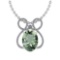 Certified 18.54 Ctw Green Amethyst And Diamond I1/I2 10K White Gold Pendant