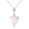 0.65 Carat 14K Solid White Gold Necklace Natural Heart Opal