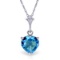 1.15 CTW 14K Solid White Gold Lafayette Blue Topaz Necklace