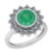 2.87 Ctw VS/SI1 Emerald And Diamond 14K White Gold Vintage Style Ring