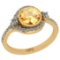 1.58 Ctw I2/I3 Citrine And Diamond 10K Yellow Gold Engagement Ring