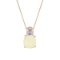 Certified 14k Yellow Gold Oval Frosted Cushion Cut Lemon Quartz and Diamond Pendant