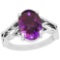 2.50 Ctw Amethyst 10K White Gold Solitaire Ring