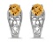 Certified 14k White Gold Round Citrine And Diamond Earrings 0.67 CTW