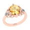 2.63 Ctw I2/I3 Citrine And Diamond 10K Rose Gold Promises Ring