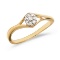 Certified 14K Yellow Gold Diamond Cluster Ring 0.08 CTW