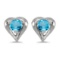 Certified 14k White Gold Round Blue Topaz Heart Earrings 0.22 CTW