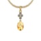 Certified 4.59 Ctw I2/I3 Citrine And Diamond 14K Yellow Gold Pendant