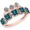 2.50 Ctw I1/I2 Treated Fancy Blue And White Diamond Platinum 14K Rose Gold Plated Ring