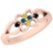 0.15 Ctw SI2/I1 Treated Fancy Black ,Yellow,Blue, Diamond 14K Rose Gold Ring