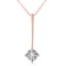 14K Solid Rose Gold Necklace withNatural Diamond