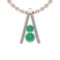 1.70 Ctw Emerald And Diamond I2/I3 14K Rose Gold Necklace