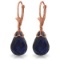 14K Solid Rose Gold Leverback Earrings with Briolette Sapphires