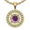 2.36 Ctw Amethyst And Diamond I2/I3 14K Yellow Gold Victorian Style Pendant