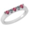 0.34 Ctw SI2/I1 Pink Tourmaline And Diamond 14K White Gold Band Ring