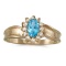 Certified 14k Yellow Gold Oval Blue Topaz And Diamond Ring 0.54 CTW