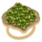 5.26 Ctw Peridot And Diamond I2/I3 10K Yellow Gold Vintage Style Ring