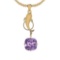Certified 23.04 Ctw I2/I3 Amethyst And Diamond 14K Yellow Gold Pendant