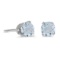 Certified 4 mm Round Aquamarine Stud Earrings in 14k White Gold