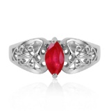 0.2 Carat 14K Solid White Gold Inseparable Ruby Ring