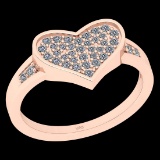 0.27 Ctw I2/I3 Diamond 10K Rose Gold Entertiy Heart Shape Ring