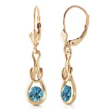 1.3 CTW 14K Solid Gold Elysian Blue Topaz Earrings