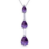 1.71 Carat 14K Solid White Gold Eager For Sensation Amethyst Necklace