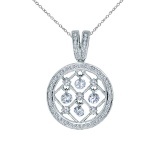 Certified 14K White Gold Dashing Diamonds Pendant