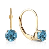 1.2 Carat 14K Solid Gold Iris Blue Topaz Earrings