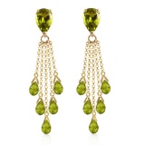 15.5 Carat 14K Solid Gold Playful Peridot Earrings